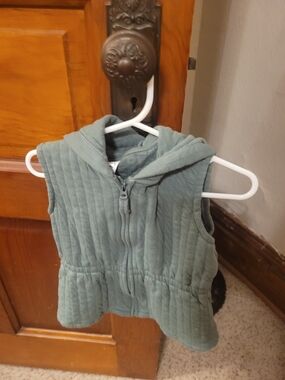 Carter's Quilted Hooded Vest in Sage Green